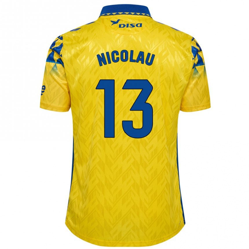 Kids Football Nacho Nicolau #13 Yellow Blue Home Jersey 2024/25 T-Shirt Australia