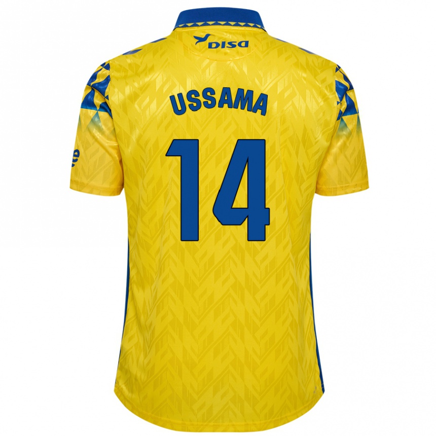 Kids Football Ussama #14 Yellow Blue Home Jersey 2024/25 T-Shirt Australia