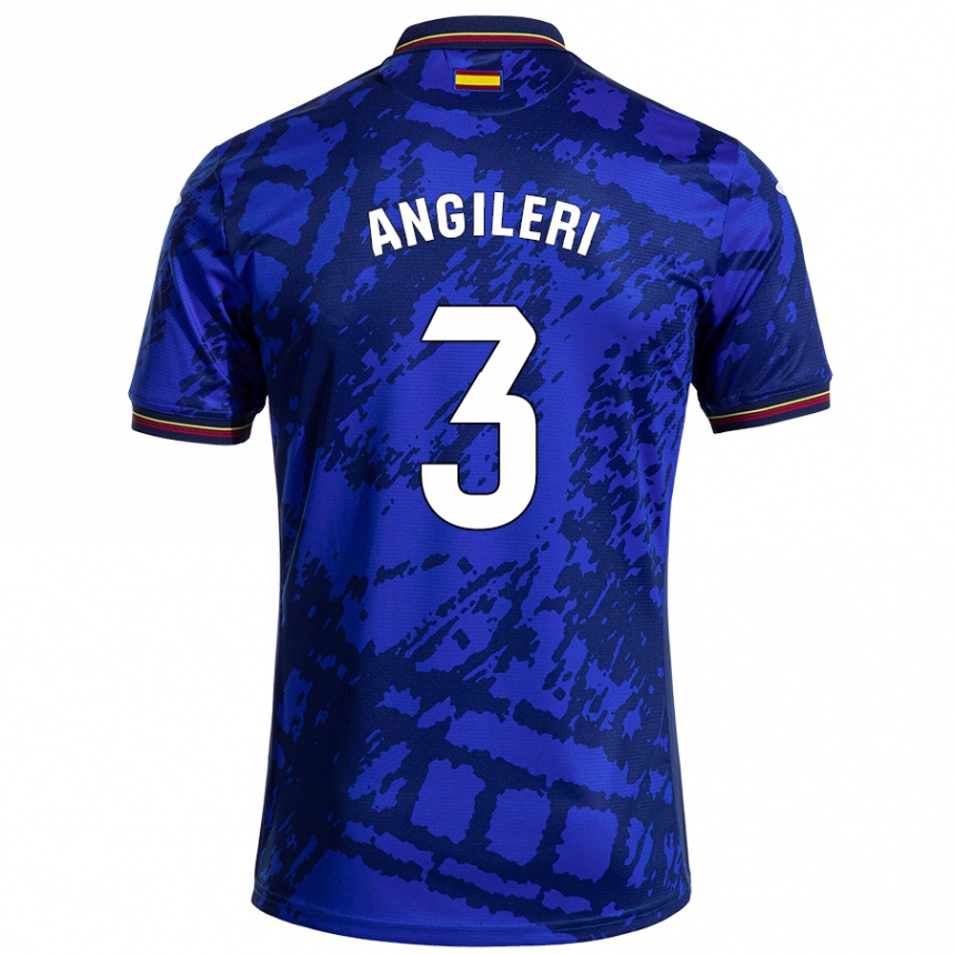 Kids Football Fabrizio Angileri #3 Darker Blue Home Jersey 2024/25 T-Shirt Australia