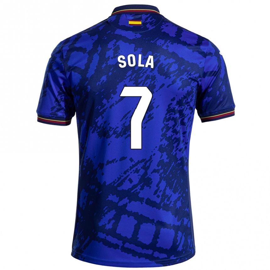 Kids Football Álex Sola #7 Darker Blue Home Jersey 2024/25 T-Shirt Australia