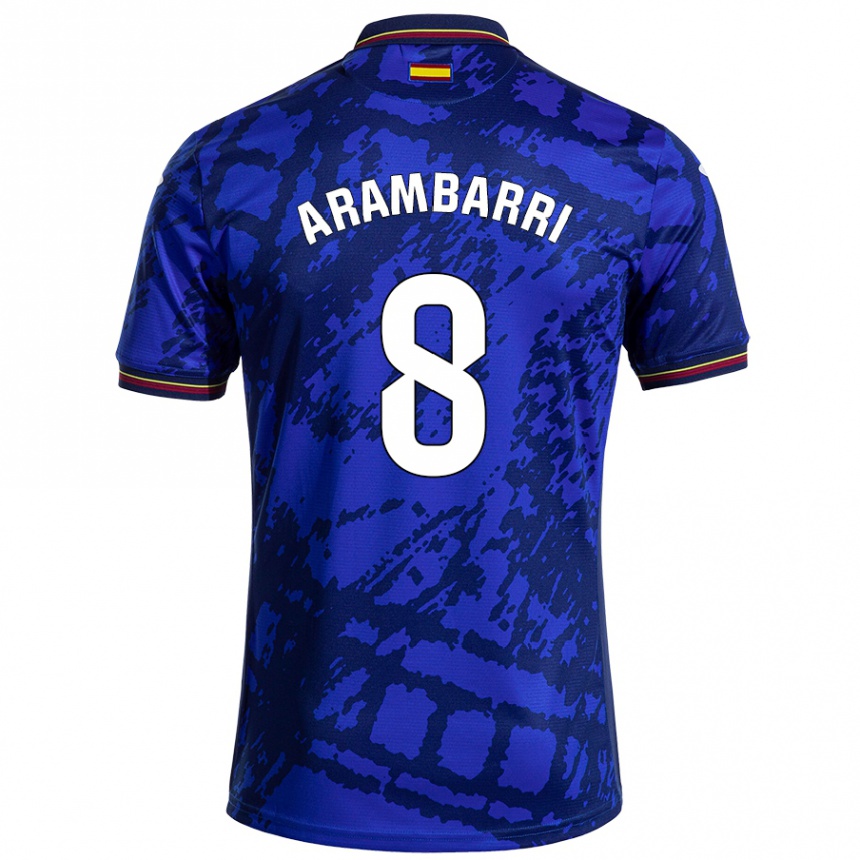 Kids Football Mauro Arambarri #8 Darker Blue Home Jersey 2024/25 T-Shirt Australia