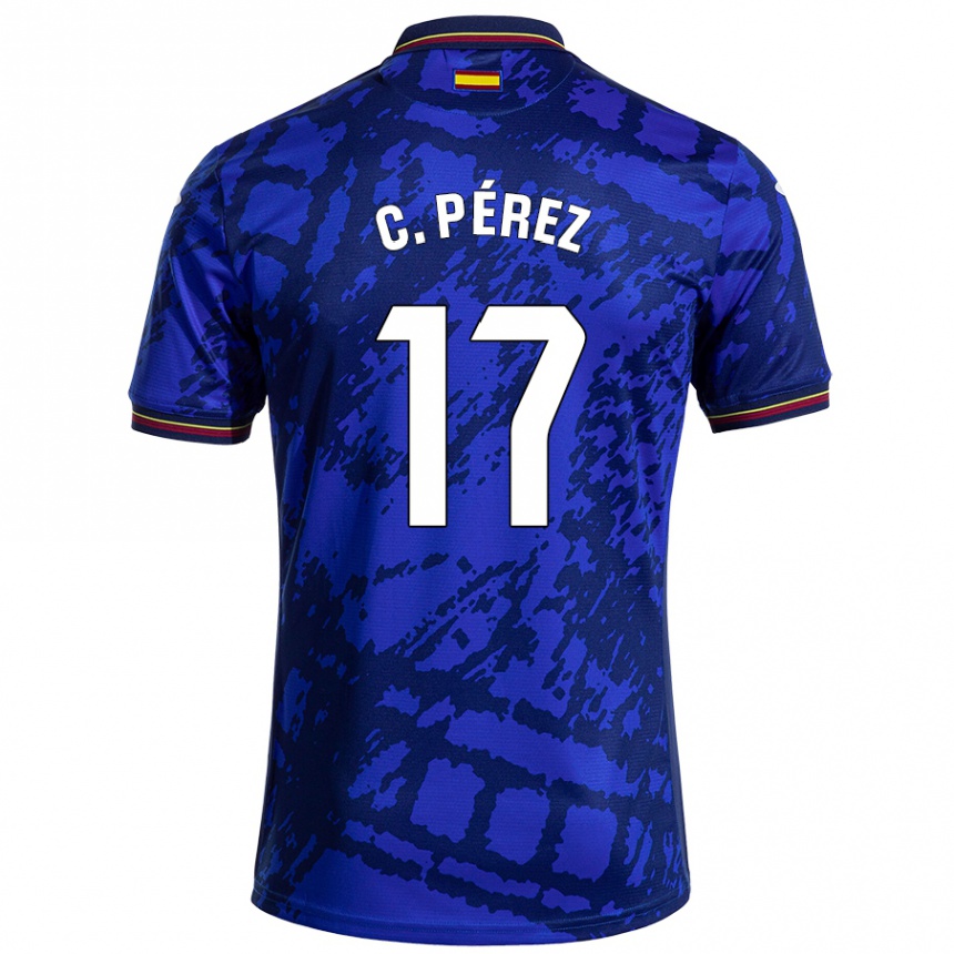 Kids Football Carles Perez #17 Darker Blue Home Jersey 2024/25 T-Shirt Australia