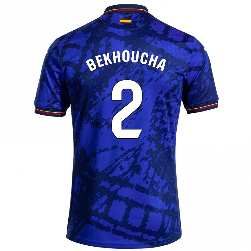 Kids Football Ismael Bekhoucha #2 Darker Blue Home Jersey 2024/25 T-Shirt Australia