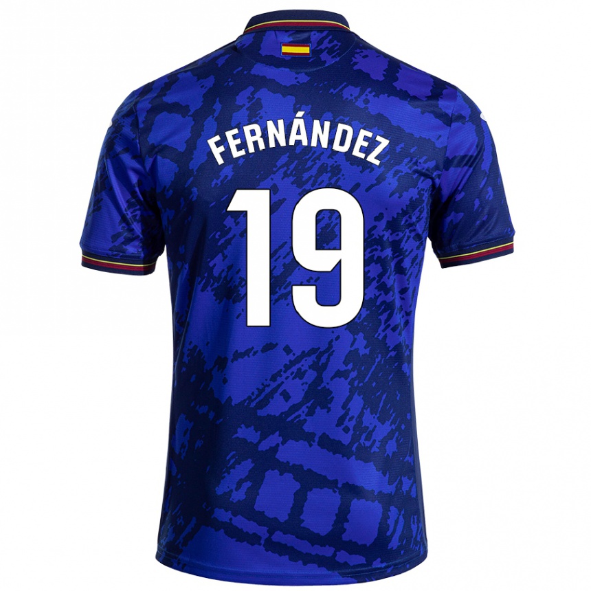 Kids Football Ismael Fernández #19 Darker Blue Home Jersey 2024/25 T-Shirt Australia