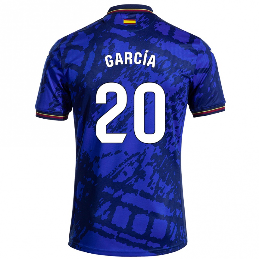 Kids Football Álex García #20 Darker Blue Home Jersey 2024/25 T-Shirt Australia