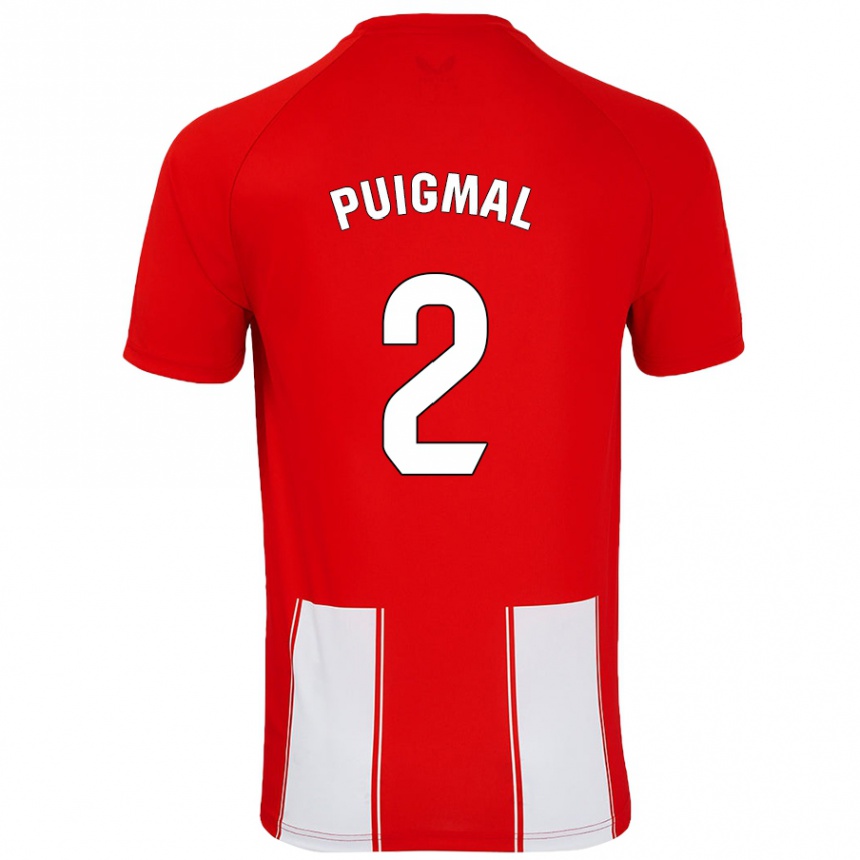 Kids Football Arnau Puigmal #2 Red White Home Jersey 2024/25 T-Shirt Australia