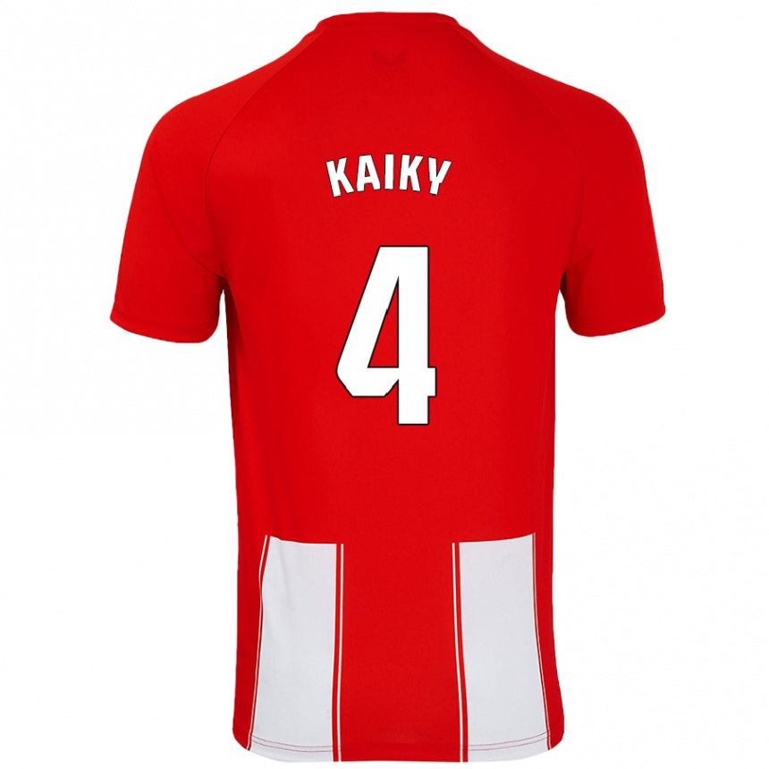 Kids Football Kaiky #4 Red White Home Jersey 2024/25 T-Shirt Australia