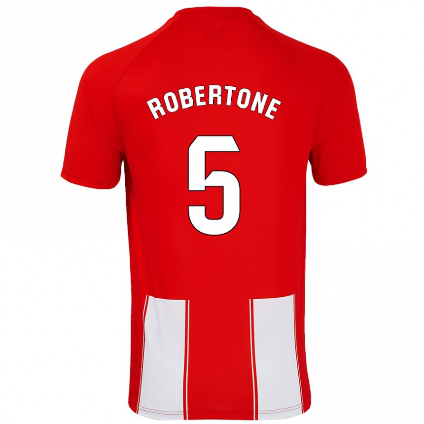 Kids Football Lucas Robertone #5 Red White Home Jersey 2024/25 T-Shirt Australia