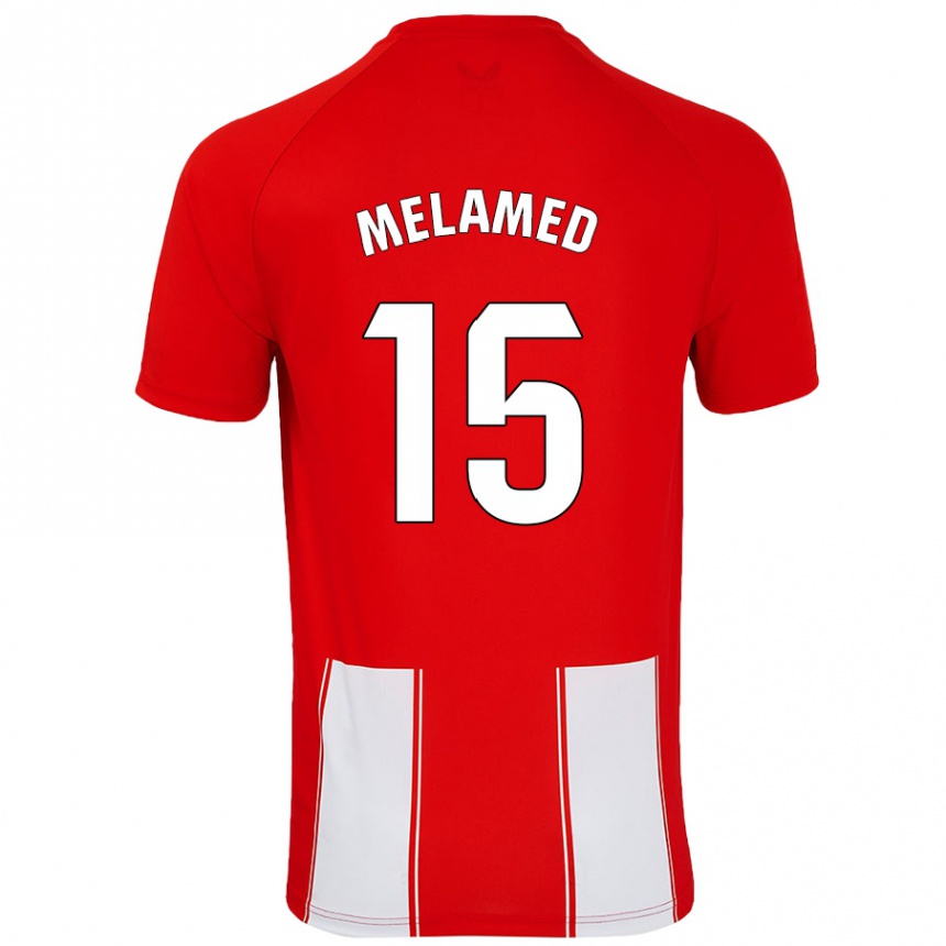 Kids Football Nico Melamed #15 Red White Home Jersey 2024/25 T-Shirt Australia