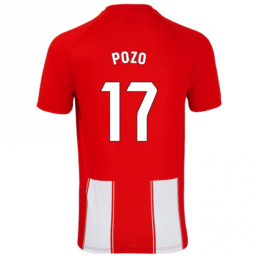 Kids Football Álex Pozo #17 Red White Home Jersey 2024/25 T-Shirt Australia