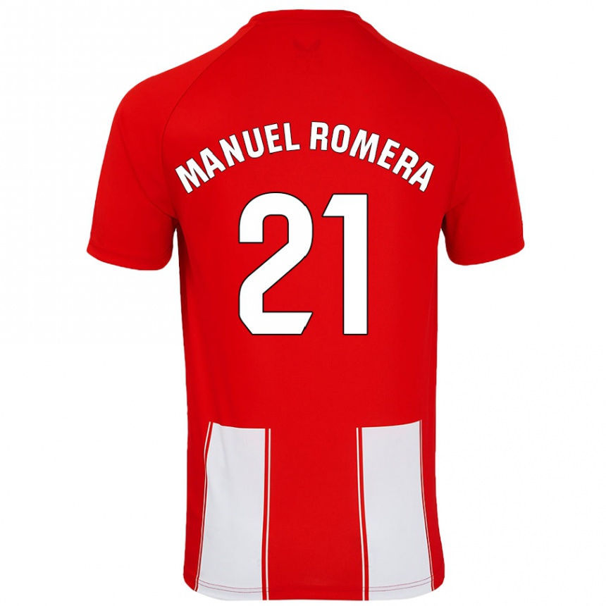 Kids Football José Manuel Romera #21 Red White Home Jersey 2024/25 T-Shirt Australia