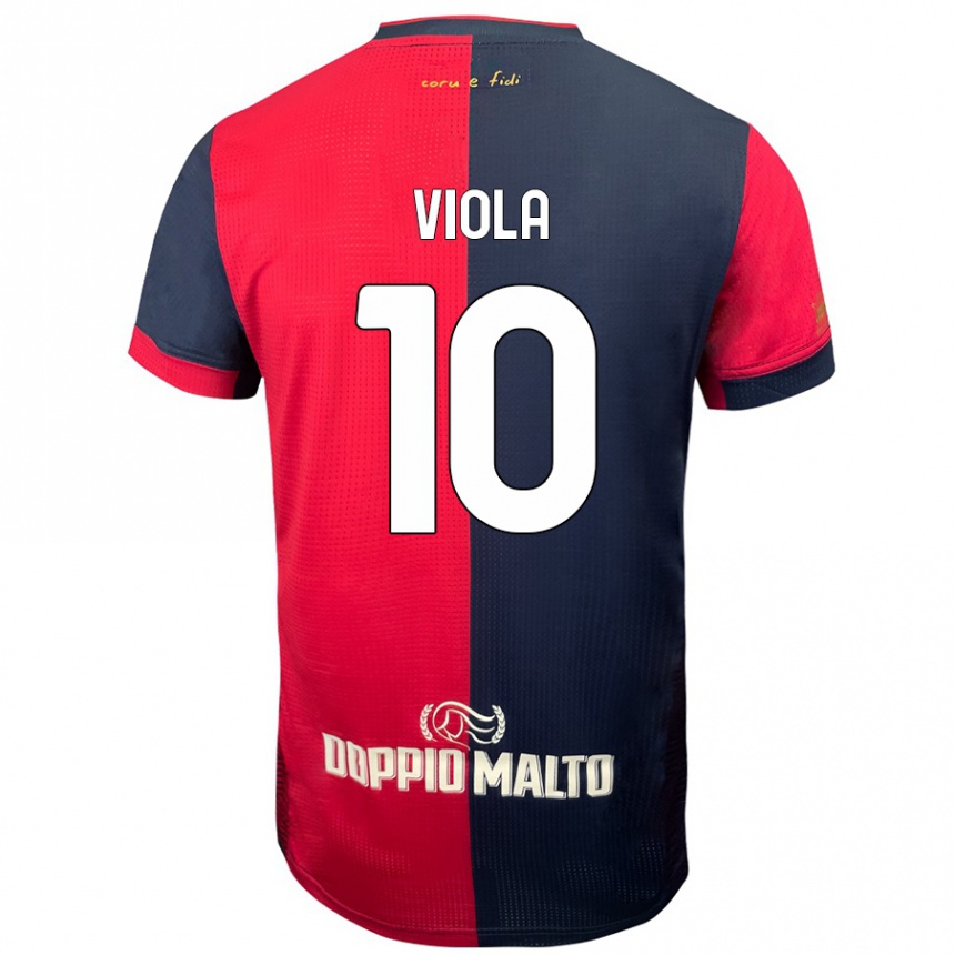 Kids Football Nicolas Viola #10 Red Darker Blue Home Jersey 2024/25 T-Shirt Australia