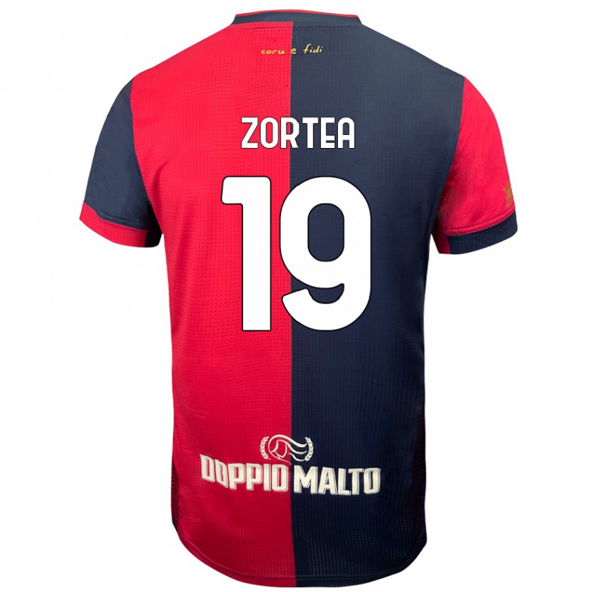 Kids Football Nadir Zortea #19 Red Darker Blue Home Jersey 2024/25 T-Shirt Australia