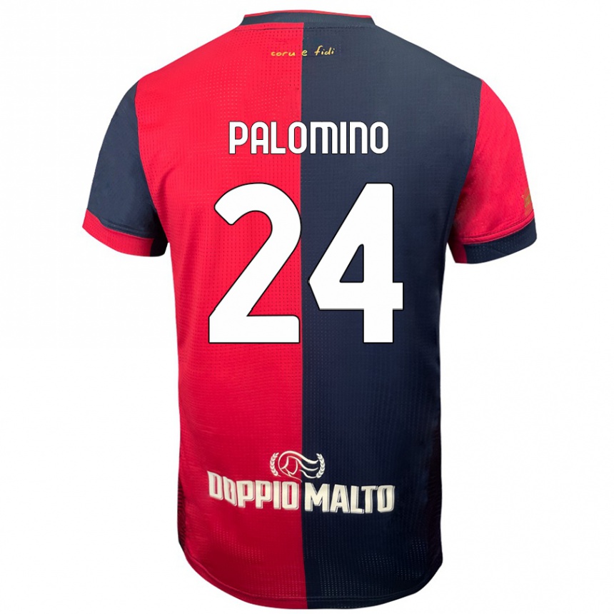 Kids Football José Luis Palomino #24 Red Darker Blue Home Jersey 2024/25 T-Shirt Australia