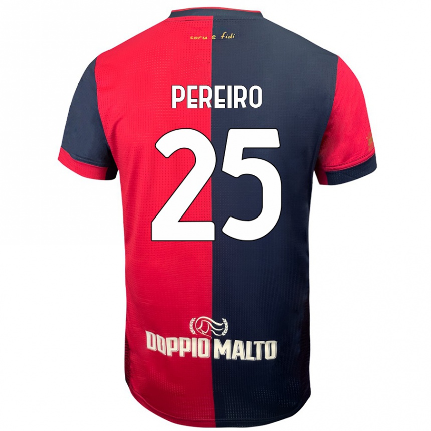 Kids Football Gastón Pereiro #25 Red Darker Blue Home Jersey 2024/25 T-Shirt Australia