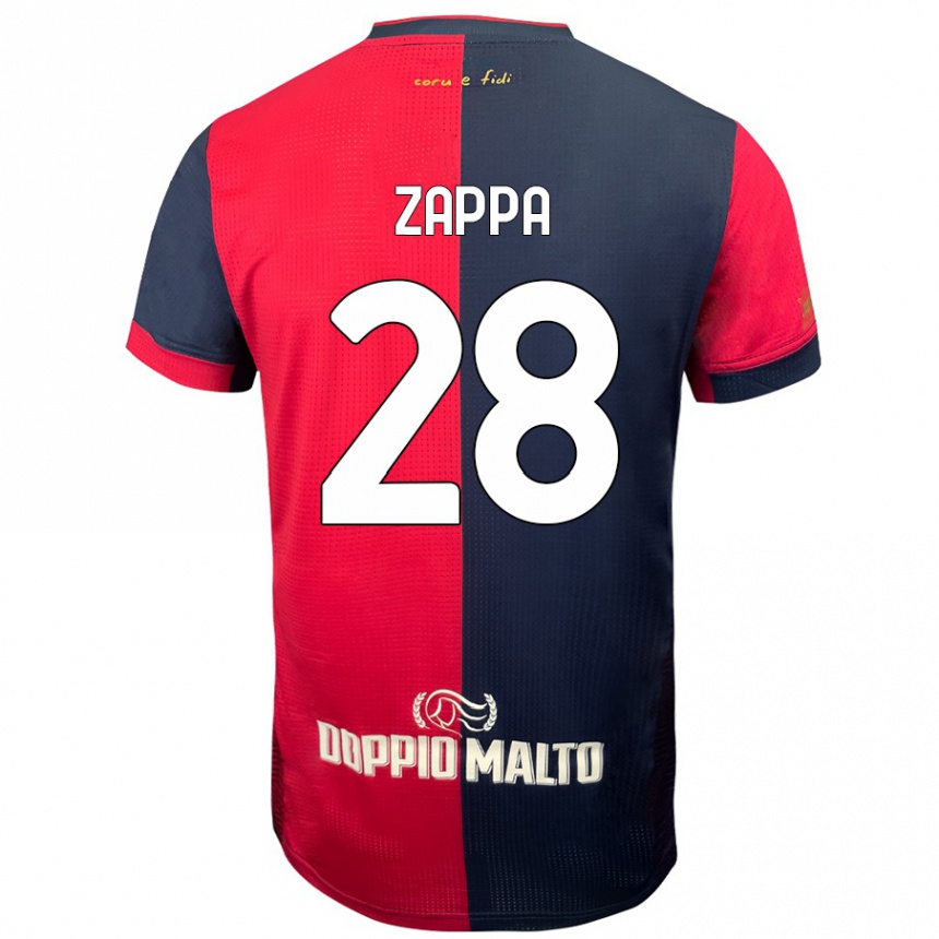 Kids Football Gabriele Zappa #28 Red Darker Blue Home Jersey 2024/25 T-Shirt Australia