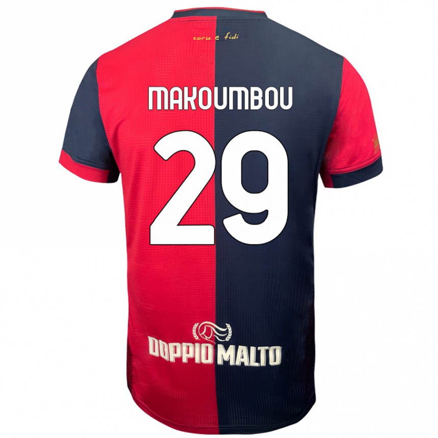 Kids Football Antoine Makoumbou #29 Red Darker Blue Home Jersey 2024/25 T-Shirt Australia