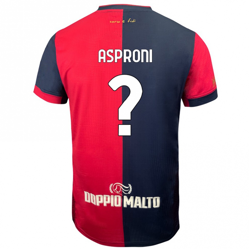 Kids Football Luca Asproni #0 Red Darker Blue Home Jersey 2024/25 T-Shirt Australia