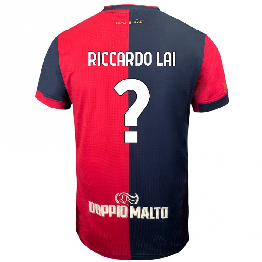 Kids Football Riccardo Lai #0 Red Darker Blue Home Jersey 2024/25 T-Shirt Australia