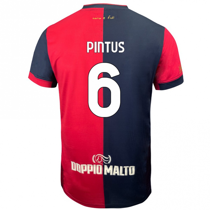 Kids Football Nicola Pintus #6 Red Darker Blue Home Jersey 2024/25 T-Shirt Australia