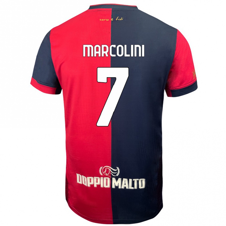 Kids Football Diego Marcolini #7 Red Darker Blue Home Jersey 2024/25 T-Shirt Australia