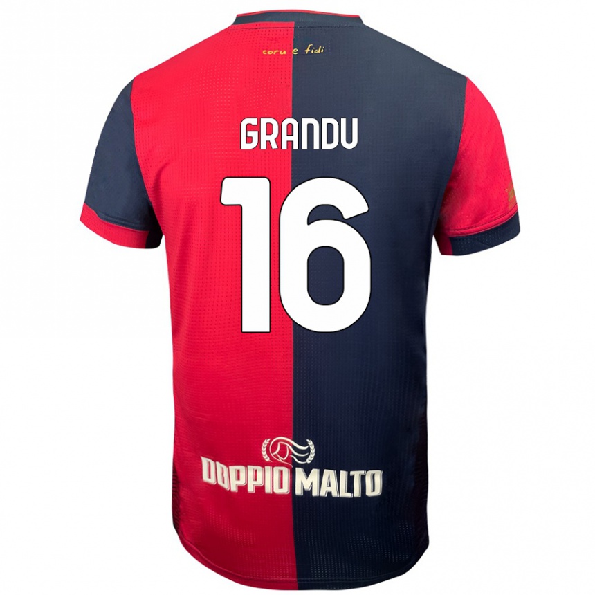 Kids Football Nicola Grandu #16 Red Darker Blue Home Jersey 2024/25 T-Shirt Australia