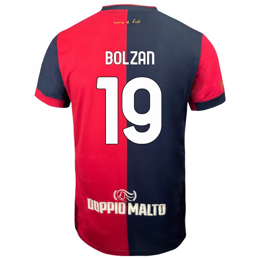 Kids Football Alessandro Bolzan #19 Red Darker Blue Home Jersey 2024/25 T-Shirt Australia