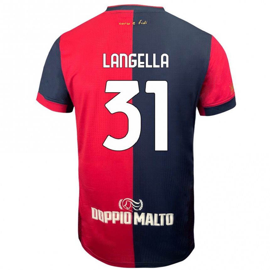 Kids Football Matteo Langella #31 Red Darker Blue Home Jersey 2024/25 T-Shirt Australia