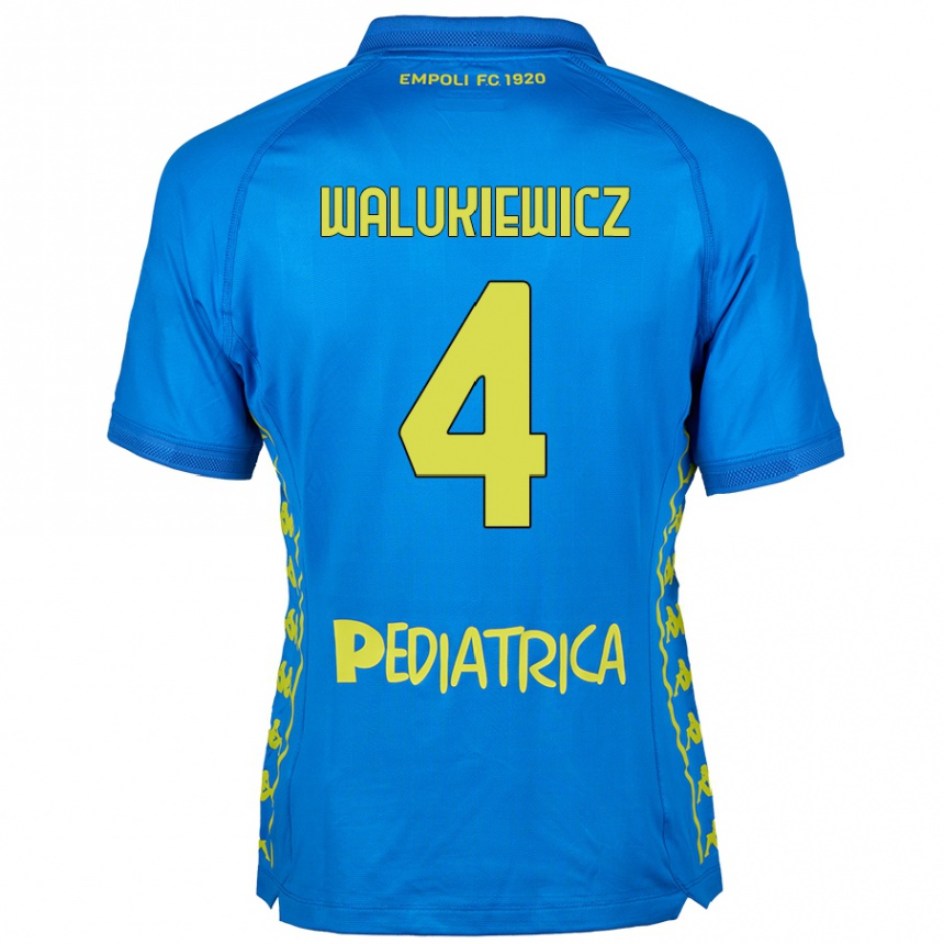 Kids Football Sebastian Walukiewicz #4 Blue Home Jersey 2024/25 T-Shirt Australia