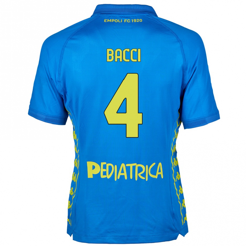 Kids Football Jacopo Bacci #4 Blue Home Jersey 2024/25 T-Shirt Australia