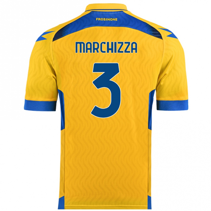 Kids Football Riccardo Marchizza #3 Yellow Home Jersey 2024/25 T-Shirt Australia