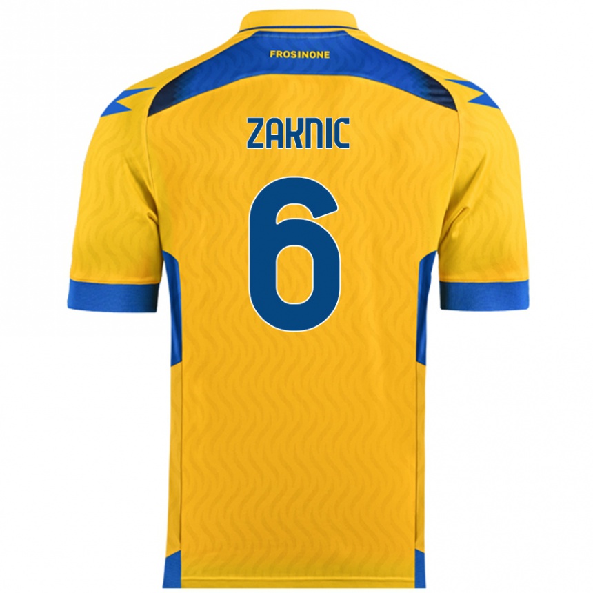 Kids Football Lazar Zaknic #6 Yellow Home Jersey 2024/25 T-Shirt Australia