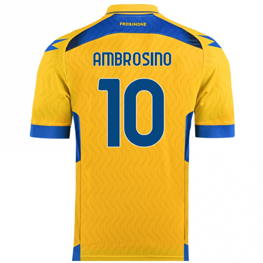 Kids Football Giuseppe Ambrosino #10 Yellow Home Jersey 2024/25 T-Shirt Australia