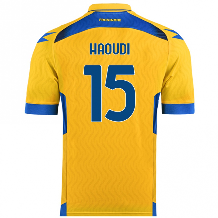 Kids Football Hamza Haoudi #15 Yellow Home Jersey 2024/25 T-Shirt Australia