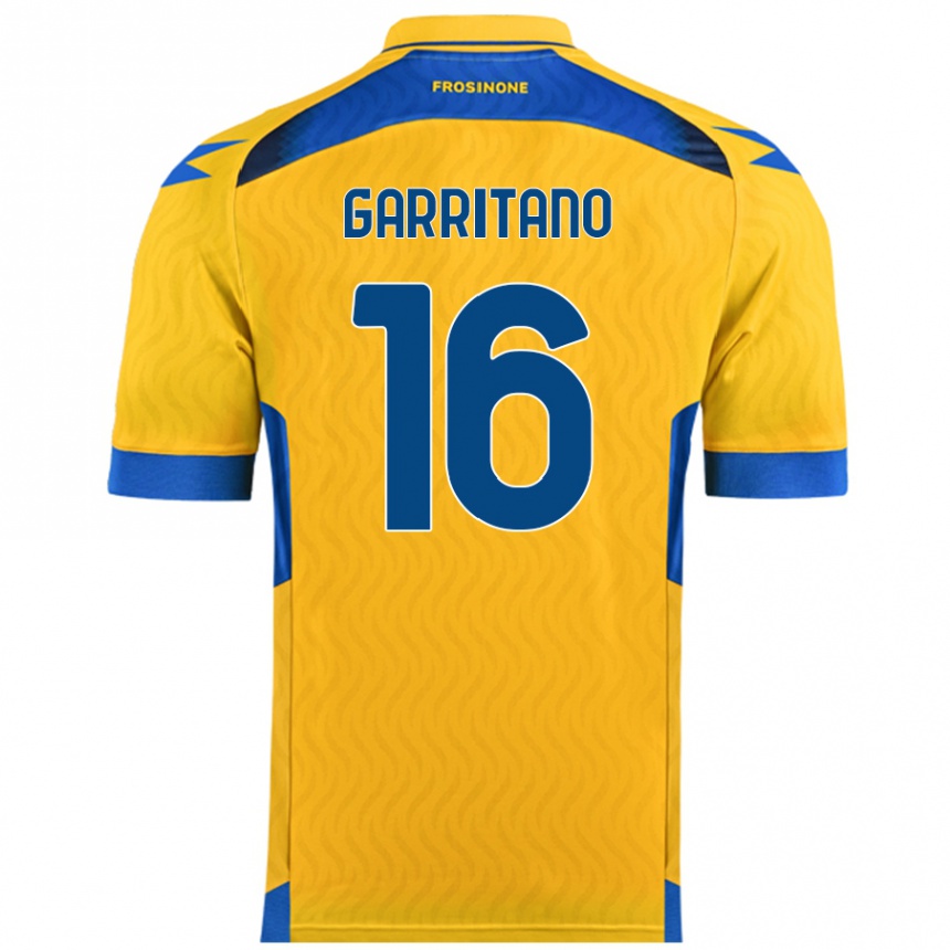 Kids Football Luca Garritano #16 Yellow Home Jersey 2024/25 T-Shirt Australia