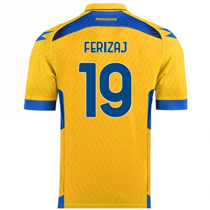 Kids Football Justin Ferizaj #19 Yellow Home Jersey 2024/25 T-Shirt Australia