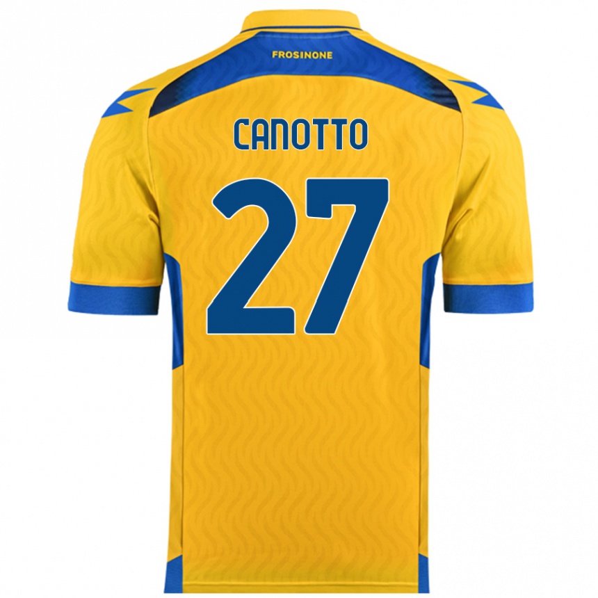 Kids Football Luigi Canotto #27 Yellow Home Jersey 2024/25 T-Shirt Australia