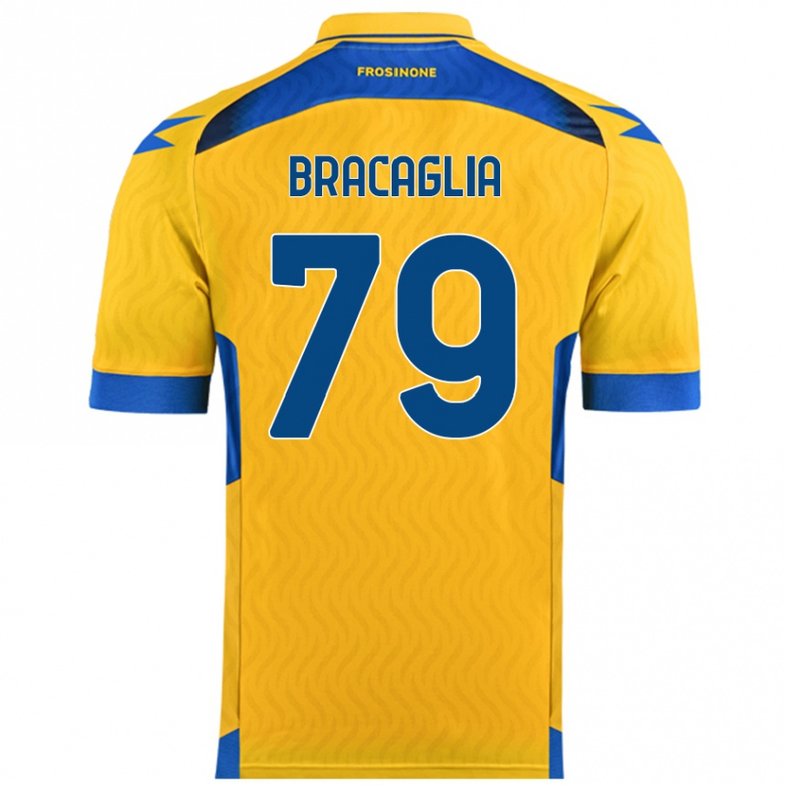 Kids Football Gabriele Bracaglia #79 Yellow Home Jersey 2024/25 T-Shirt Australia