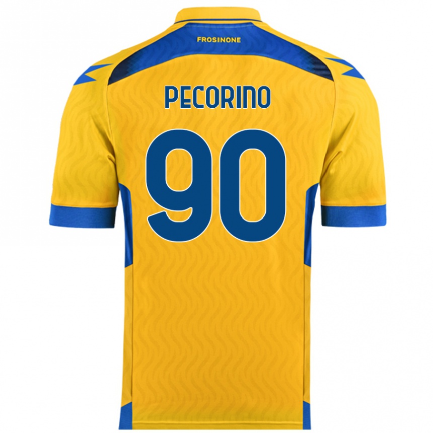 Kids Football Emanuele Pecorino #90 Yellow Home Jersey 2024/25 T-Shirt Australia