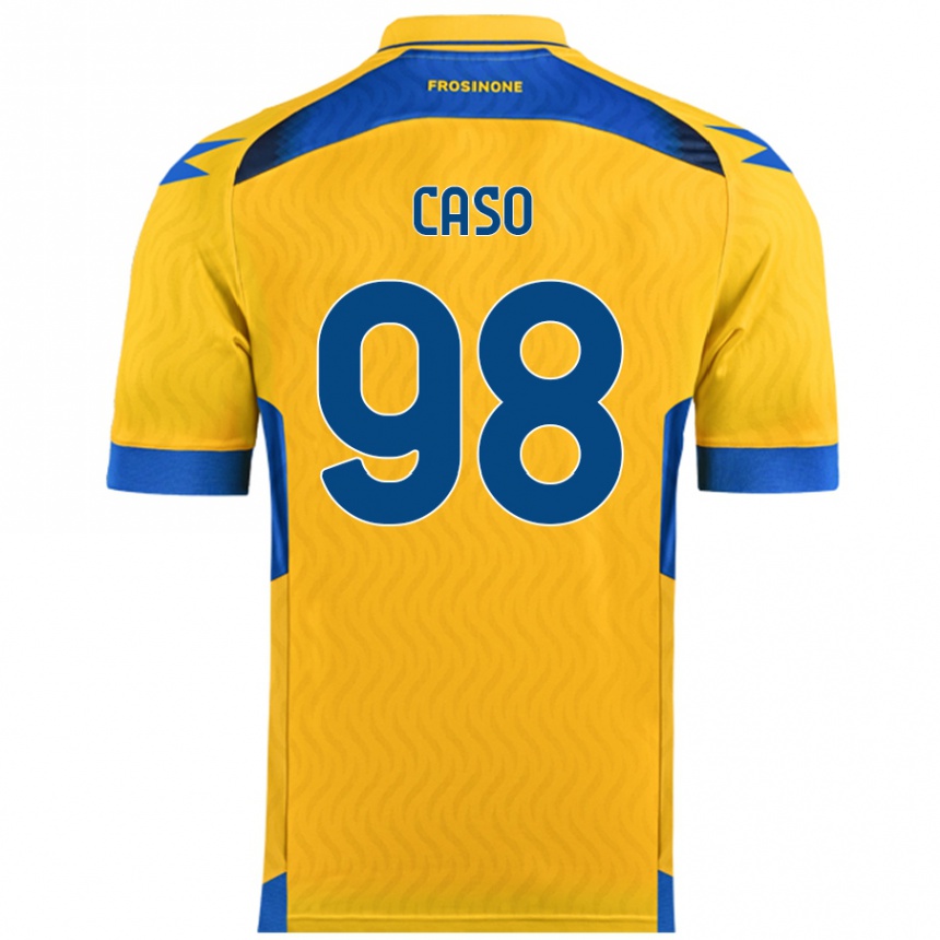 Kids Football Giuseppe Caso #98 Yellow Home Jersey 2024/25 T-Shirt Australia