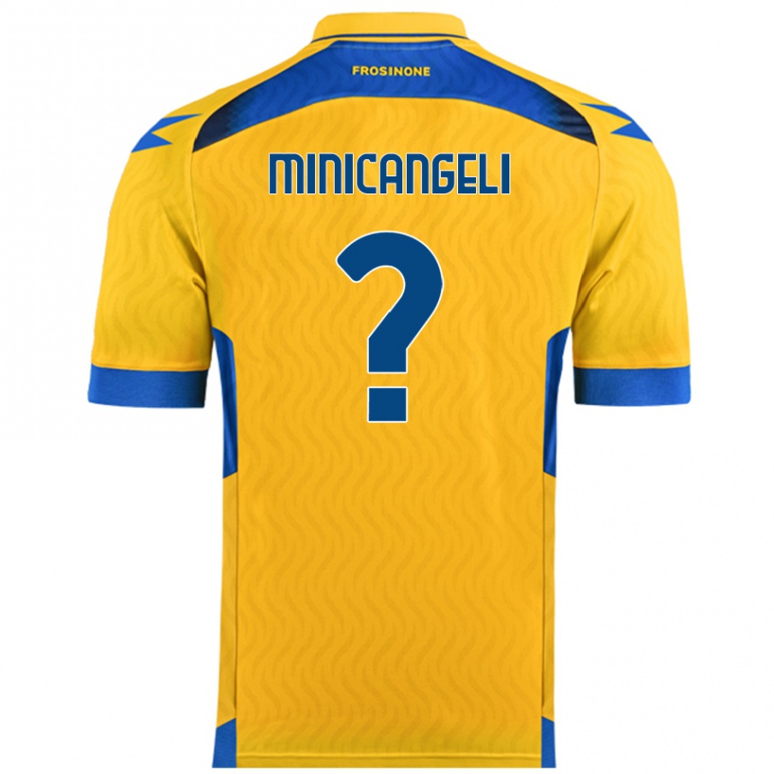 Kids Football Francesco Minicangeli #0 Yellow Home Jersey 2024/25 T-Shirt Australia