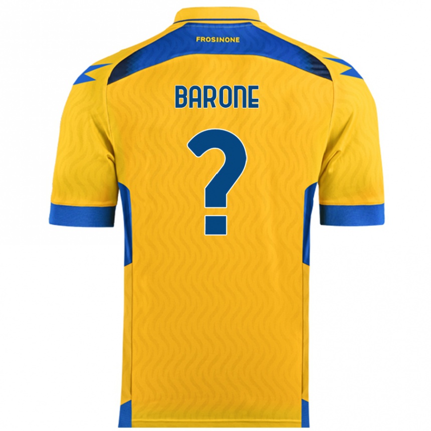 Kids Football Filippo Barone #0 Yellow Home Jersey 2024/25 T-Shirt Australia