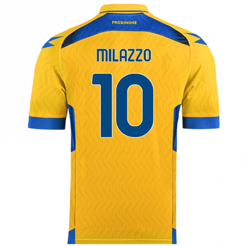 Kids Football Simone Milazzo #10 Yellow Home Jersey 2024/25 T-Shirt Australia