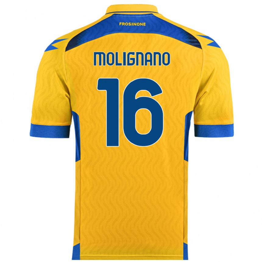 Kids Football Gaetano Molignano #16 Yellow Home Jersey 2024/25 T-Shirt Australia