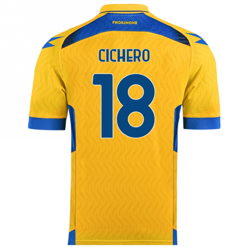 Kids Football Alejandro Cichero #18 Yellow Home Jersey 2024/25 T-Shirt Australia