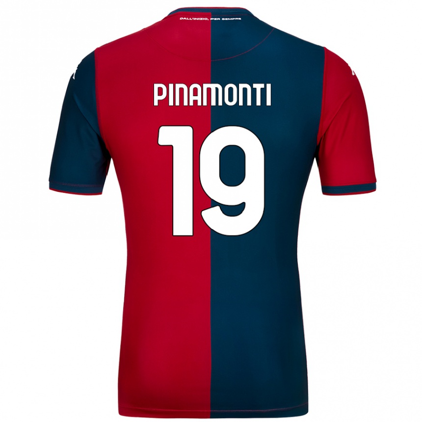 Kids Football Andrea Pinamonti #19 Red Dark Blue Home Jersey 2024/25 T-Shirt Australia