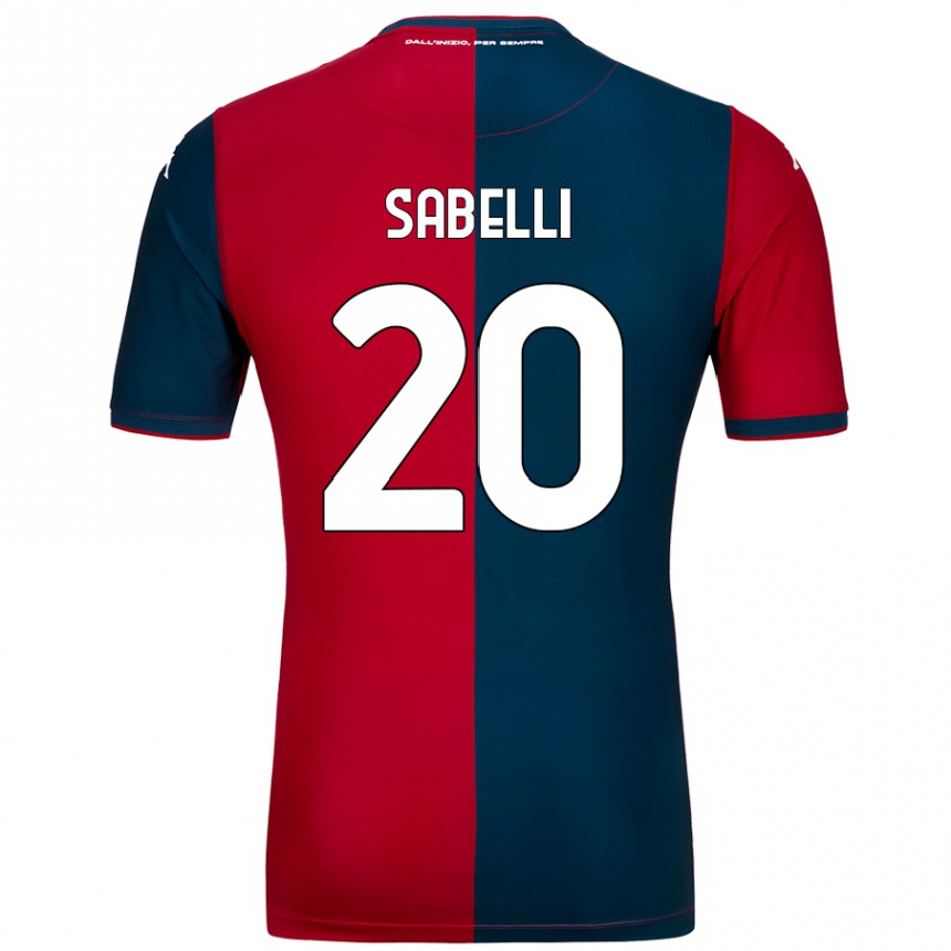 Kids Football Stefano Sabelli #20 Red Dark Blue Home Jersey 2024/25 T-Shirt Australia