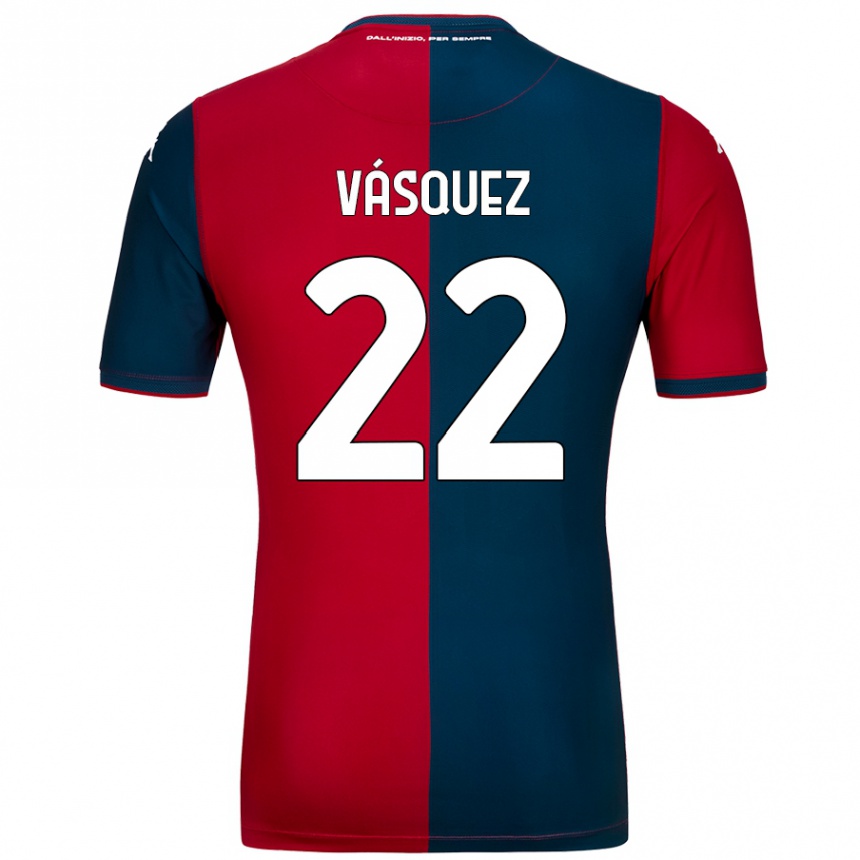 Kids Football Johan Vásquez #22 Red Dark Blue Home Jersey 2024/25 T-Shirt Australia