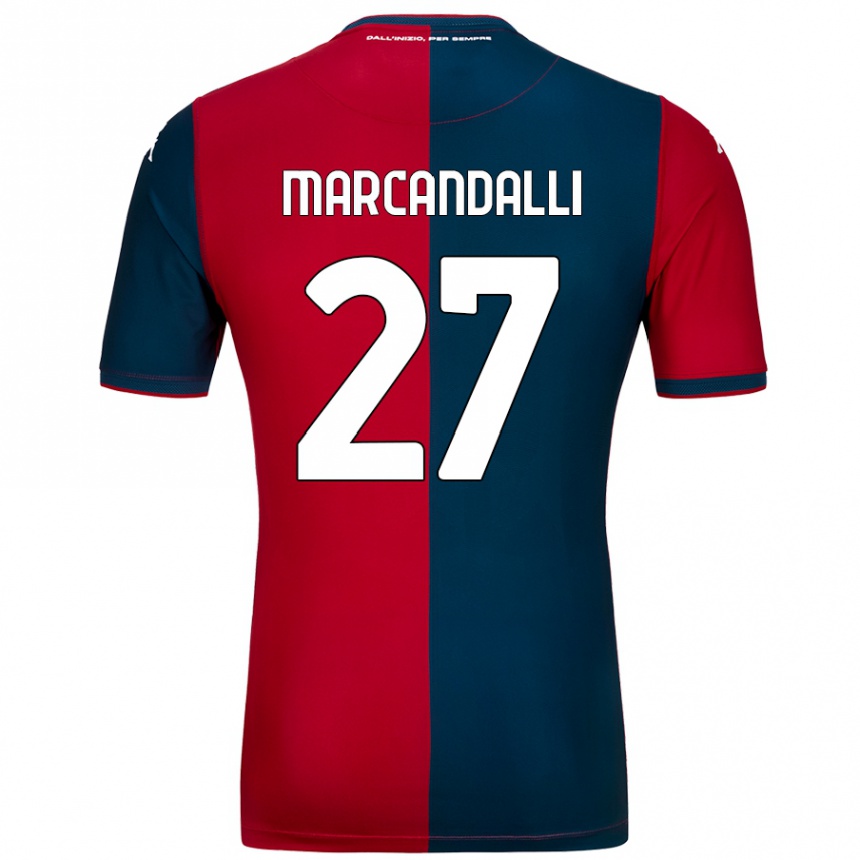 Kids Football Alessandro Marcandalli #27 Red Dark Blue Home Jersey 2024/25 T-Shirt Australia