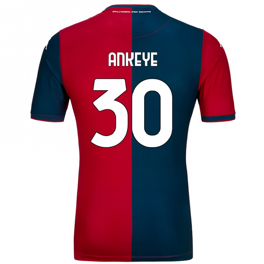 Kids Football David Ankeye #30 Red Dark Blue Home Jersey 2024/25 T-Shirt Australia